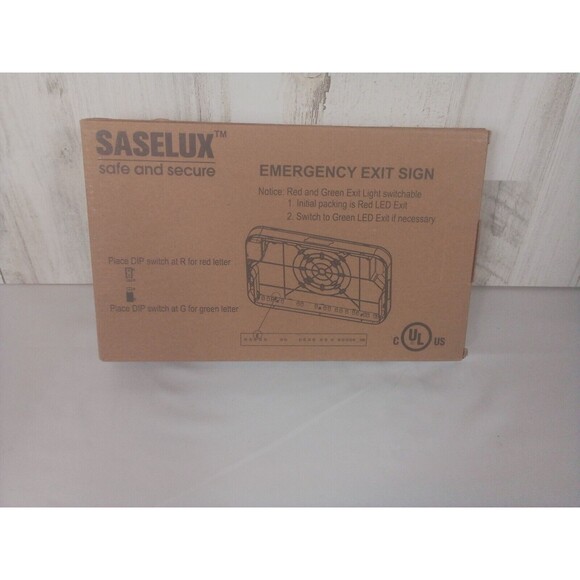 Saselux Emergency Exit Light Red / Green Switchable New‎ In Box - Picture 5 of 8